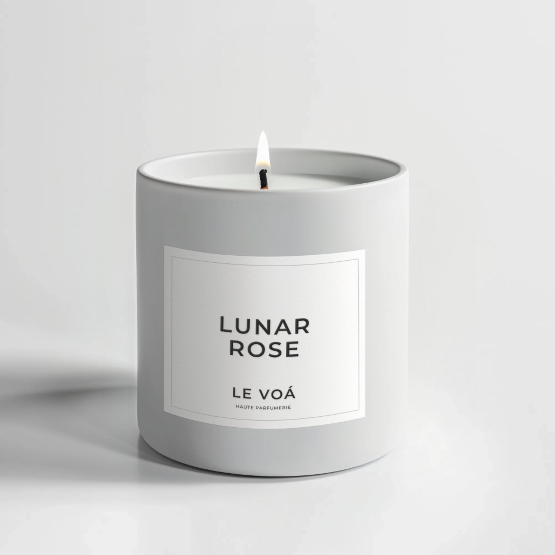luxury scented candle lit